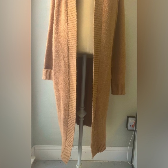 Fashion Nova Women's Hooded Ribbed Knit Cardigan Sweater Brown Size M - Picture 4 of 6